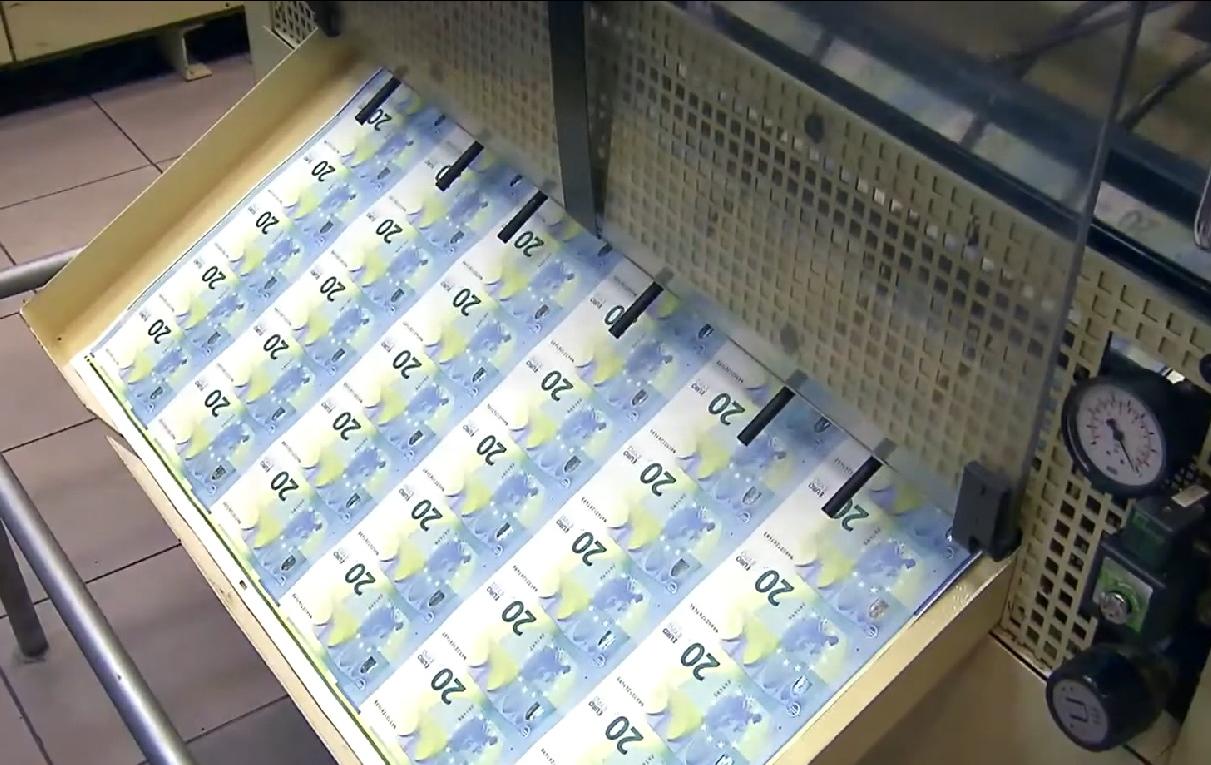 Impressão de notas de euro